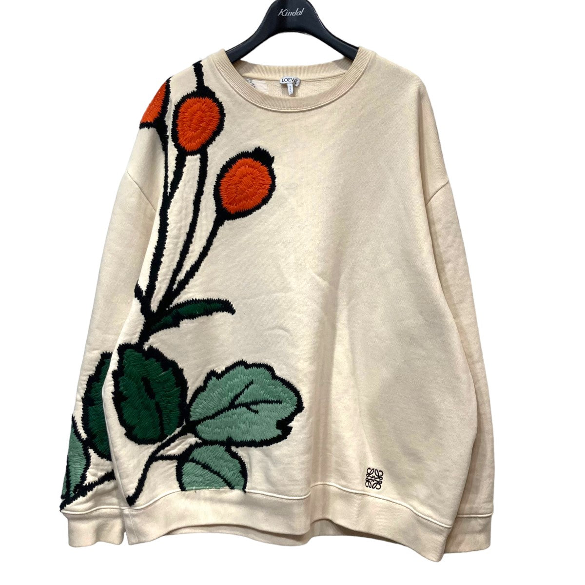 LOEWE(ロエベ) 21AW「Oversized Herbarium Sweatshirt」ハーバリウム刺繍スウェット H800Y24X04  アイボリー サイズ M｜【公式】カインドオルオンライン ブランド古着・中古通販【kindal】