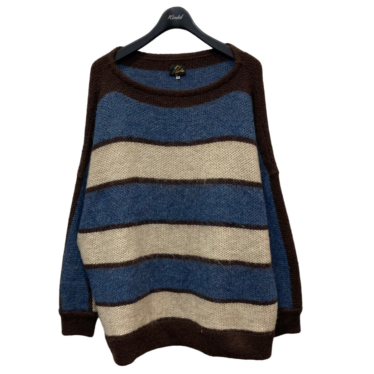 Needles(ニードルス) 「mohair boat neck sweater」 モヘアボートネックニットセーター BG261  ブラウン×スカイブルー サイズ Ｍ｜【公式】カインドオルオンライン ブランド古着・中古通販【kindal】