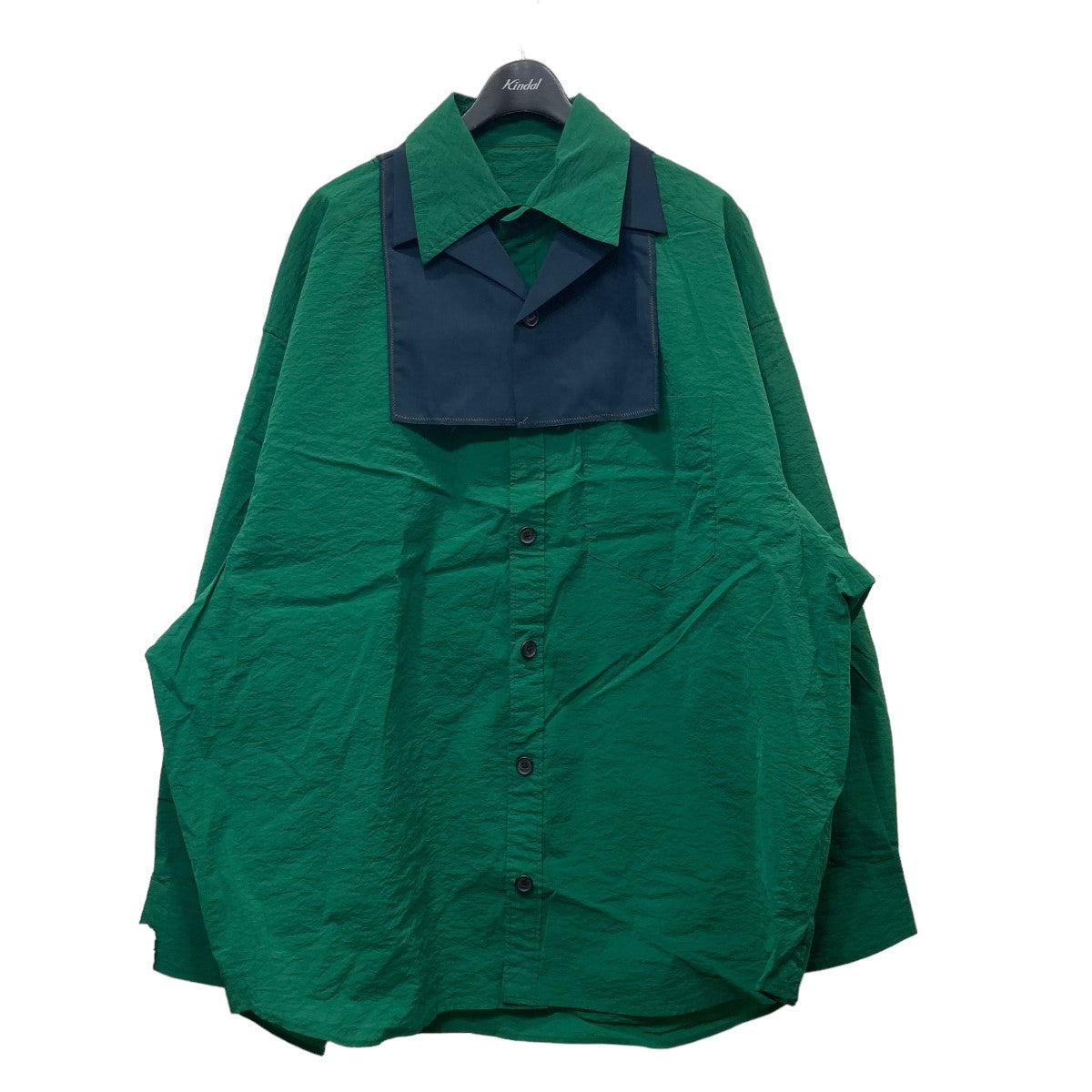 kolor(カラー) 22SS ドッキングナイロンシャツ グリーン サイズ:3 メンズ シャツ 中古・古着
