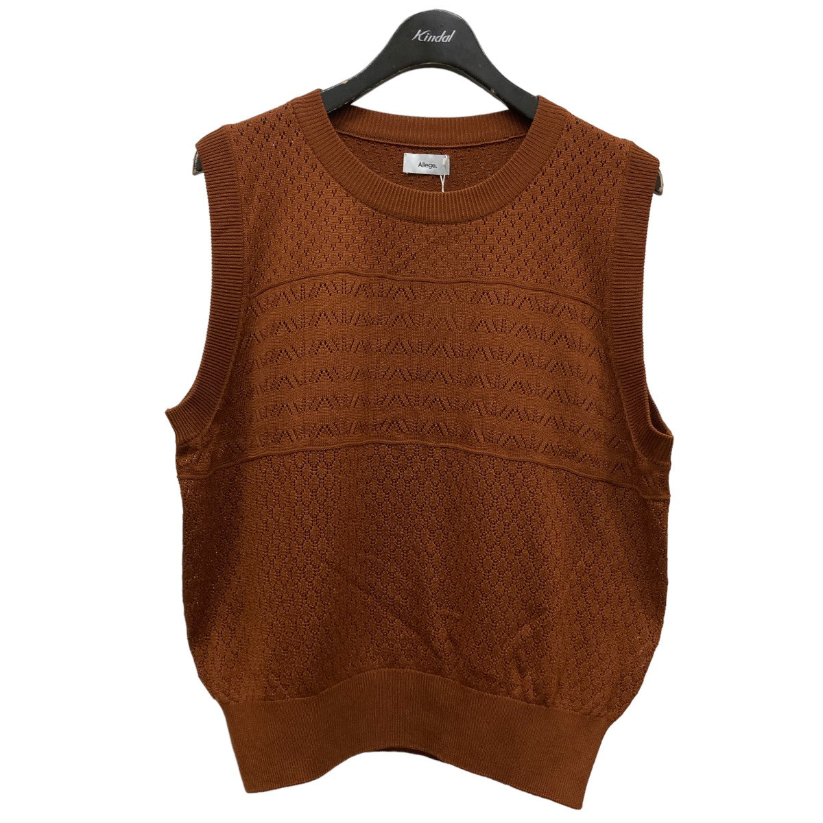 ALLEGE(アレッジ) AL23S-KN03OPENWORK KNIT VEST無地ニットベスト ...