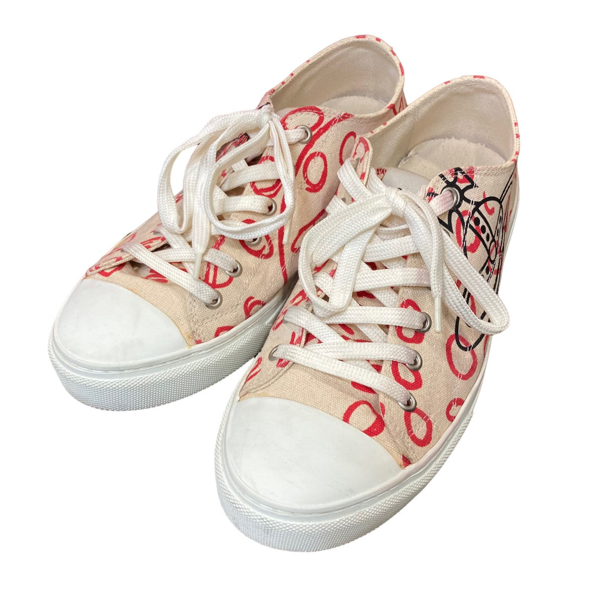 Vivienne Westwood(ヴィヴィアンウエストウッド) 「PLIMSOLL LOW TOP」 スニーカー ベージュ×レッド サイズ  43（27．5cm）｜【公式】カインドオルオンライン ブランド古着・中古通販【kindal】