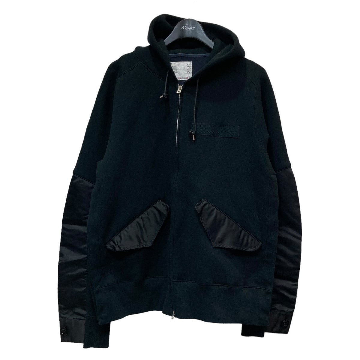 sacai(サカイ) 22AW 「Nylon Twill Mix Sponge Sweat Blouson」ジップパーカー 2202932M ブラック  サイズ L｜【公式】カインドオルオンライン ブランド古着・中古通販【kindal】