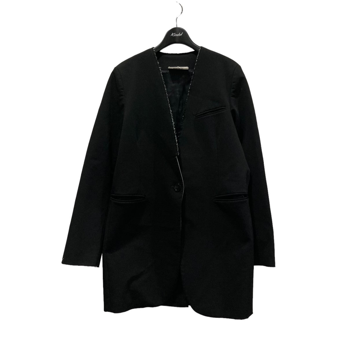 MM6 Maison Margiela(エムエムシックスメゾンマルジェラ) 22AW カットオフデザインノーカラージャケット ブラック サイズ  40｜【公式】カインドオルオンライン ブランド古着・中古通販【kindal】