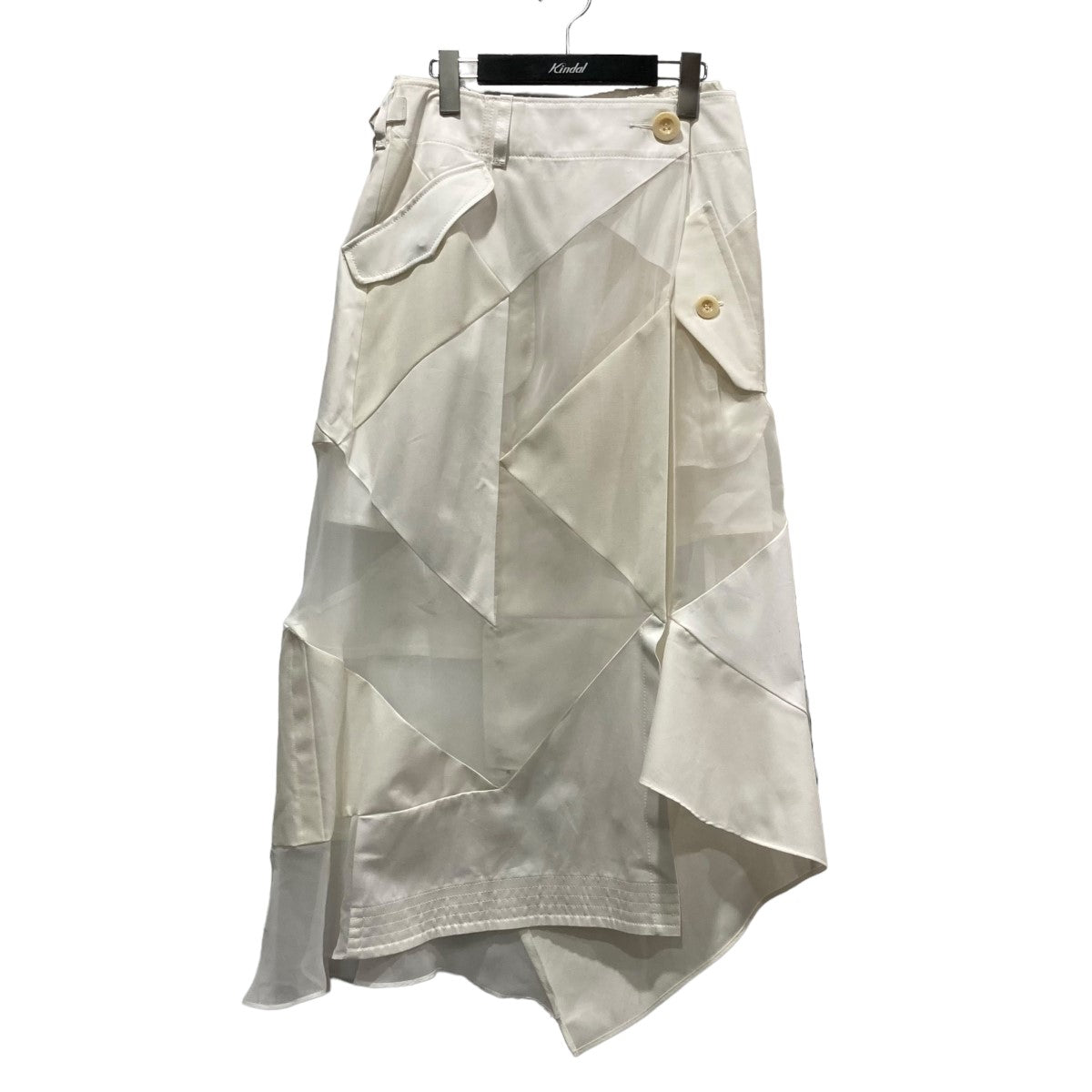 sacai(サカイ) 21SSHank Willis Thomas Solid MIX Skirtドッキングスカート21-05418 ホワイト サイズ:1 レディース スカート 中古・古着