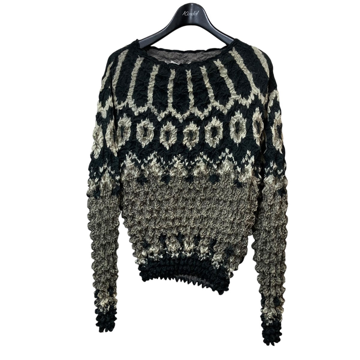 MASU(エムエーエスユー) 22AWPOPCORN NORDIC SWEATERポップコーンノルディックセーターMVFW-CS0122  MVFW-CS0122 ブラック×ホワイト サイズ 46｜【公式】カインドオルオンライン ブランド古着・中古通販【kindal】