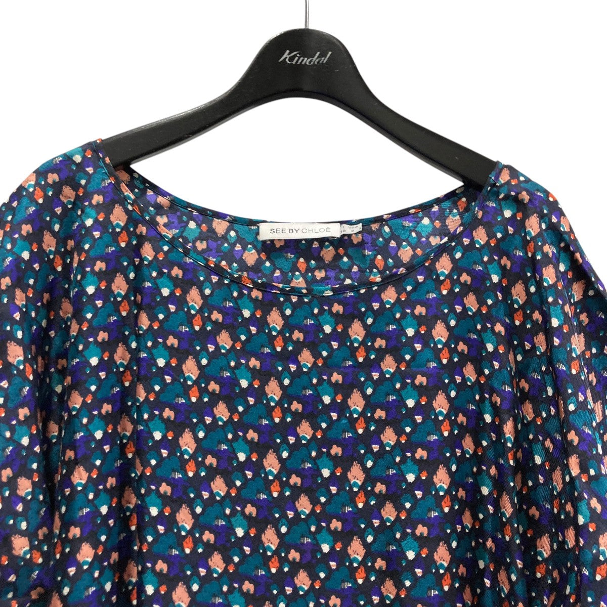 SEE BY CHLOE 総柄シルクワンピースL V 6000 古着・中古-3枚目のアイテム画像