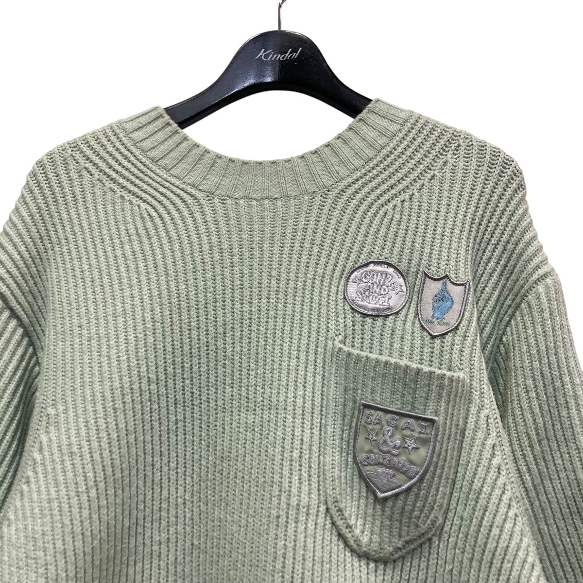 24AWMulti Patch Nylon Twill×Knit Sweaterニットセーター24-03550M