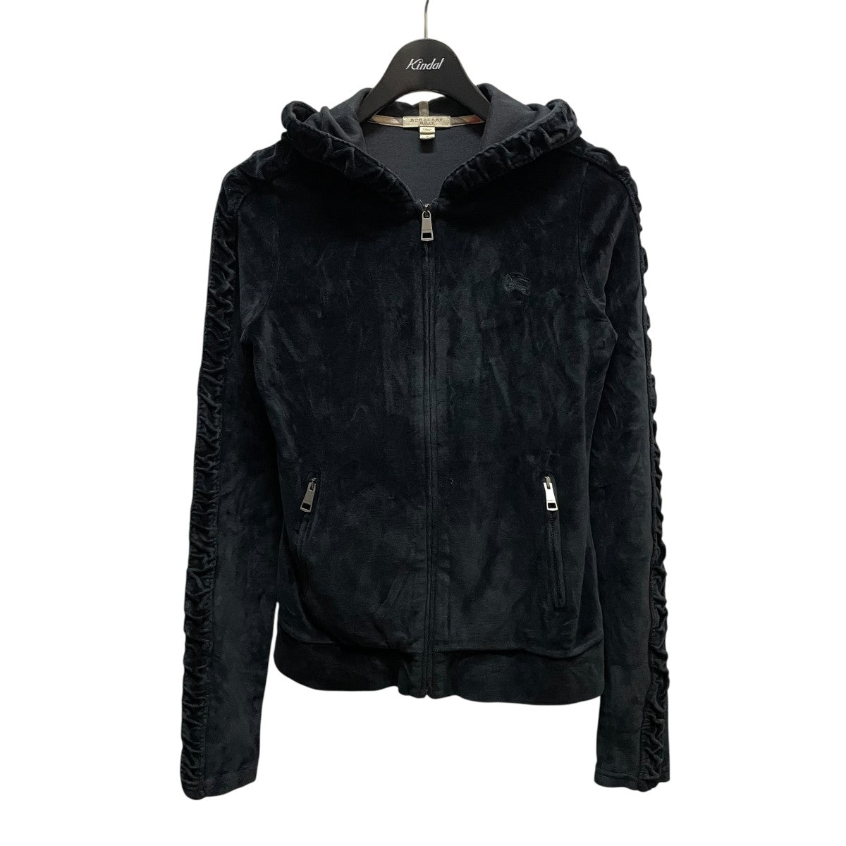 BURBERRY BRIT ベロアジップアップパーカー 古着・中古-1枚目のアイテム画像