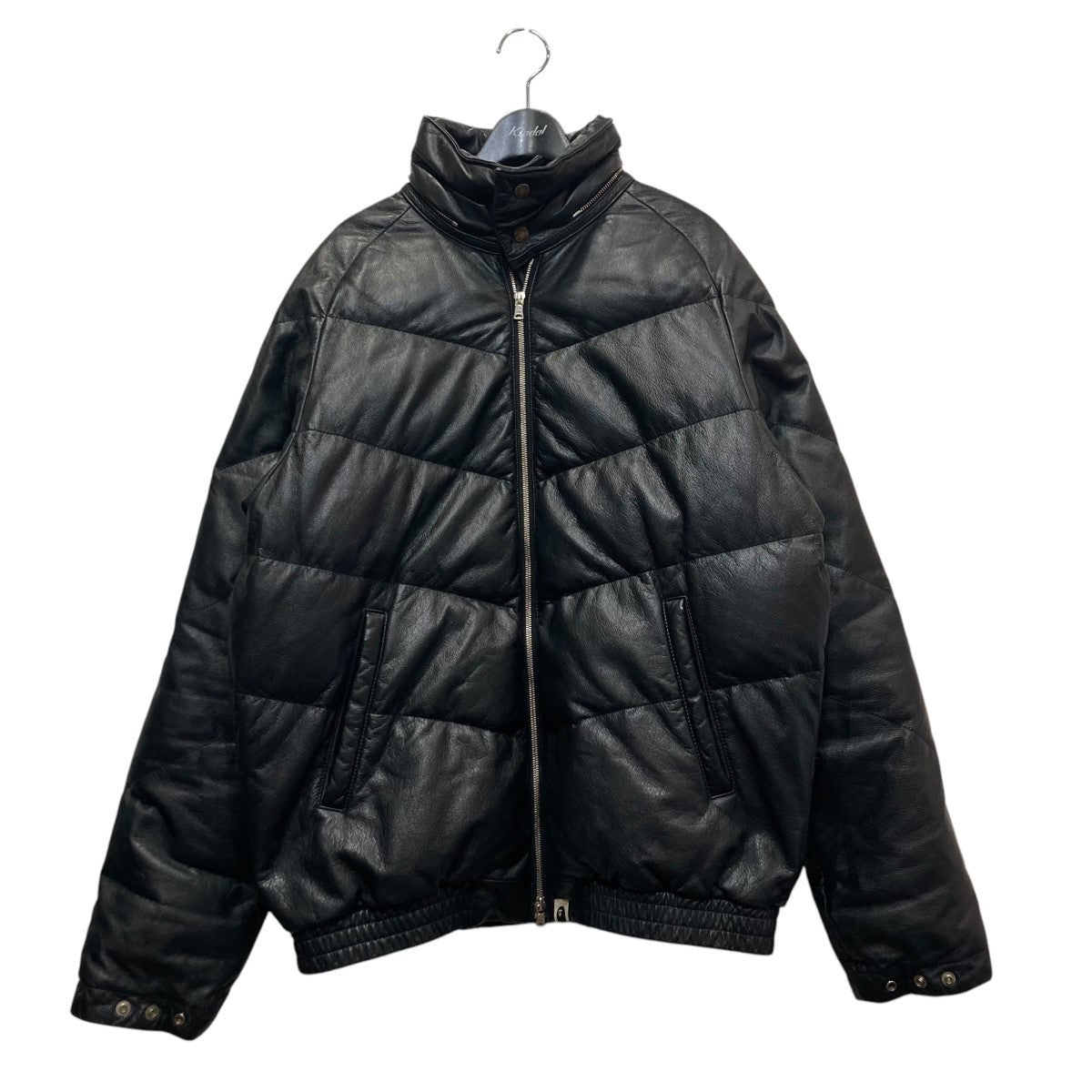 A BATHING APE(アベイシングエイプ) レザーダウンジャケット ブラック 