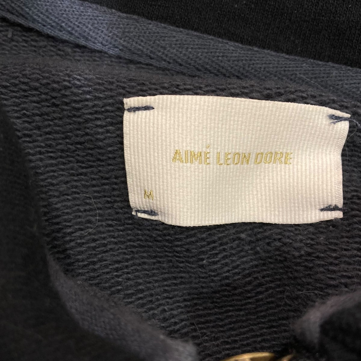Aime Leon Dore 着用感/フロント焼けジップポロスウェット 古着・中古-6枚目のアイテム画像
