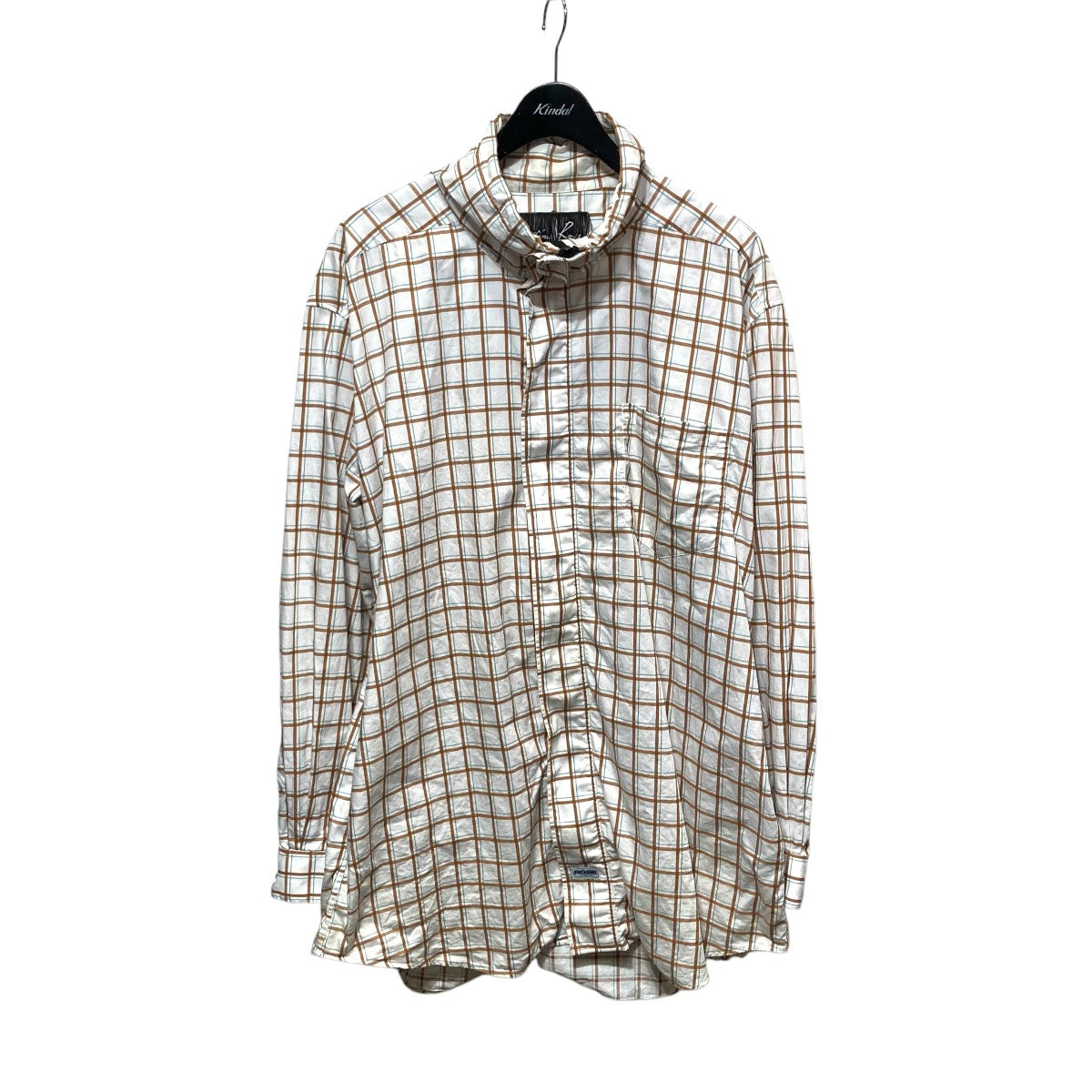 Martine rose(マーティンローズ) チェック比翼ジップシャツジャケット