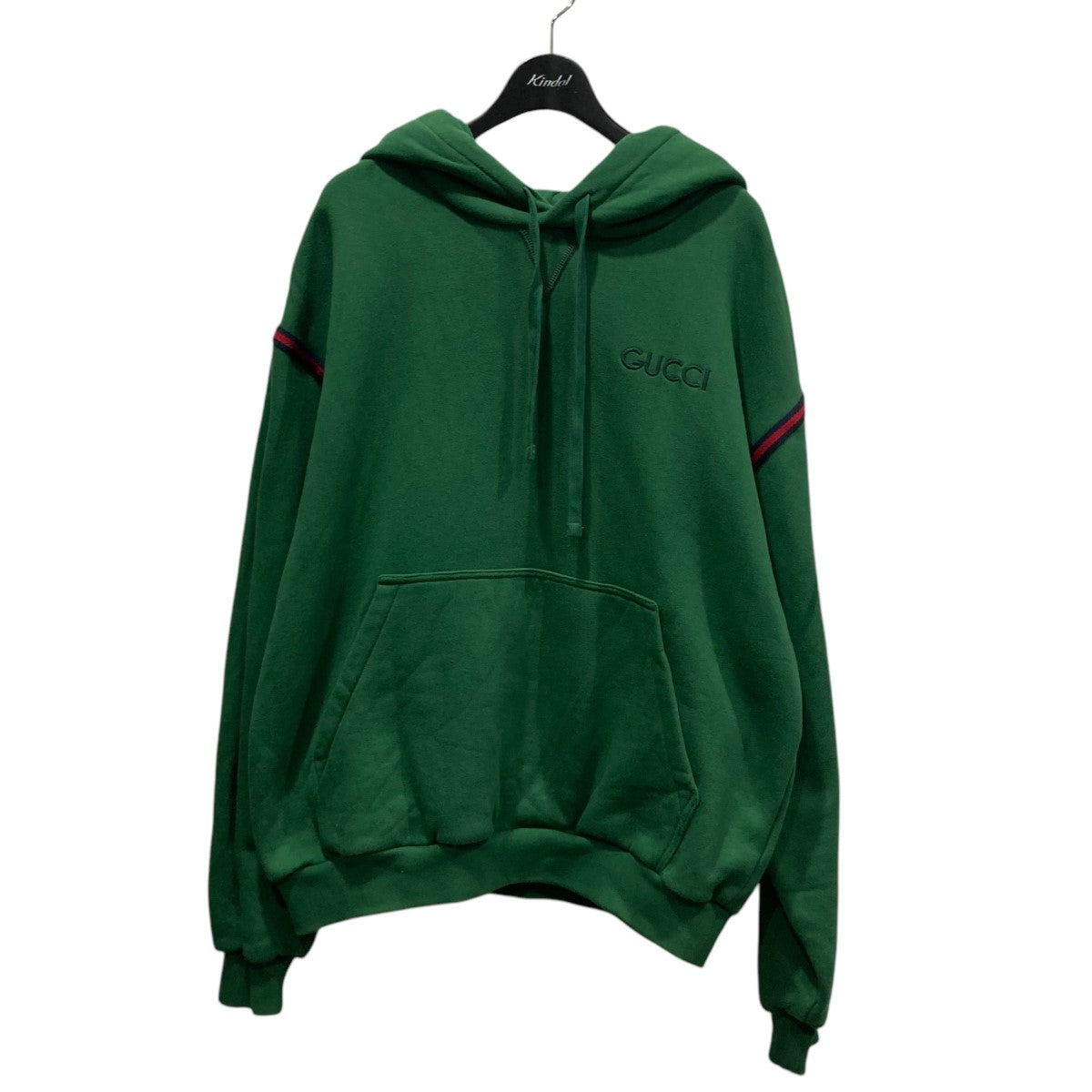 GUCCI ウェブ ストライプ付き コットン フーデッド スウェットシャツ 