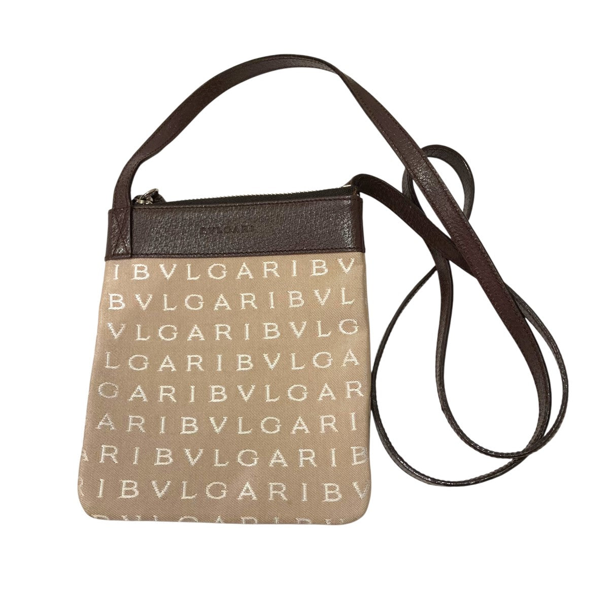 ブルガリ　BVLGARI レザー　ショルダーバッグ　ブラウン　225 BVLGARI(ブルガリ) ショルダーバッグ ブラウン×ベージュ サイズ