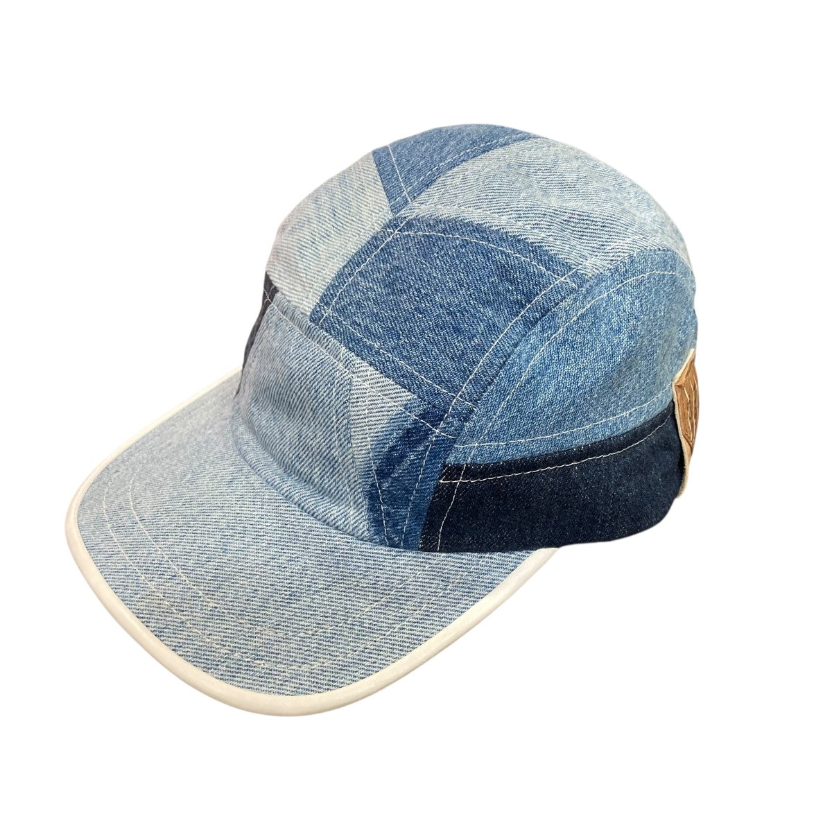 NIR(ニル) denim patchwork capリメイクデニムキャップ インディゴ