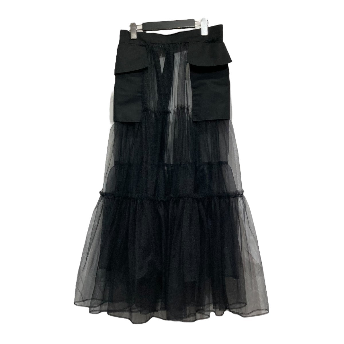 【新品未使用】tulle skirt Lig. チュールスカート　black チュールスカート チュールスカート キラめき格子柄チュール