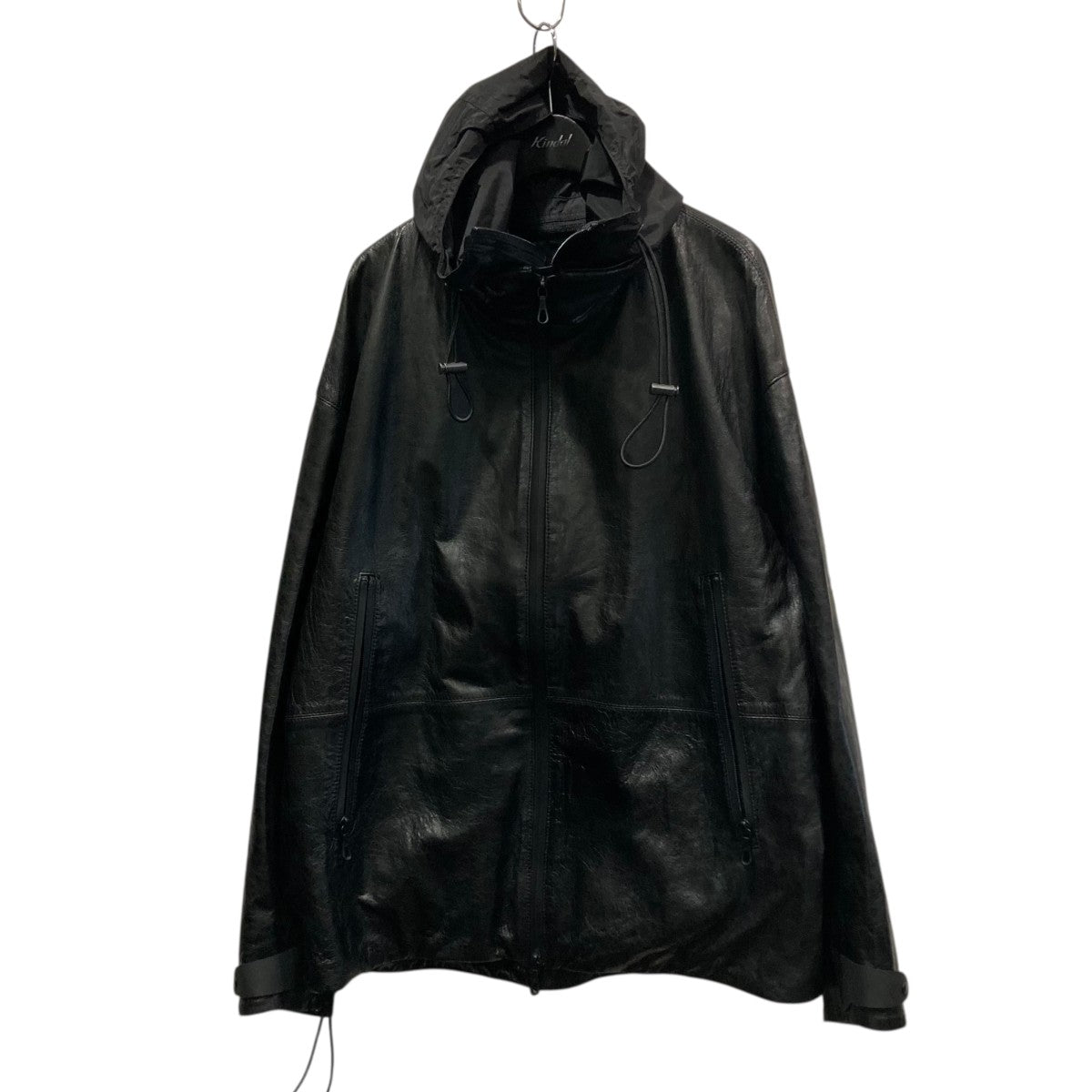 ONE GRAVITY レザージャケット ライダース 黒 ブラック ONE GRAVITY(ワングラビティ) フード付きレザージャケット22-234