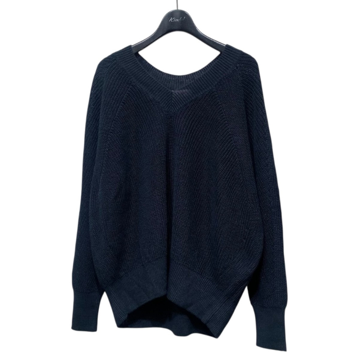 リネン畦デザインVネックプルオーバーB1032AKW411