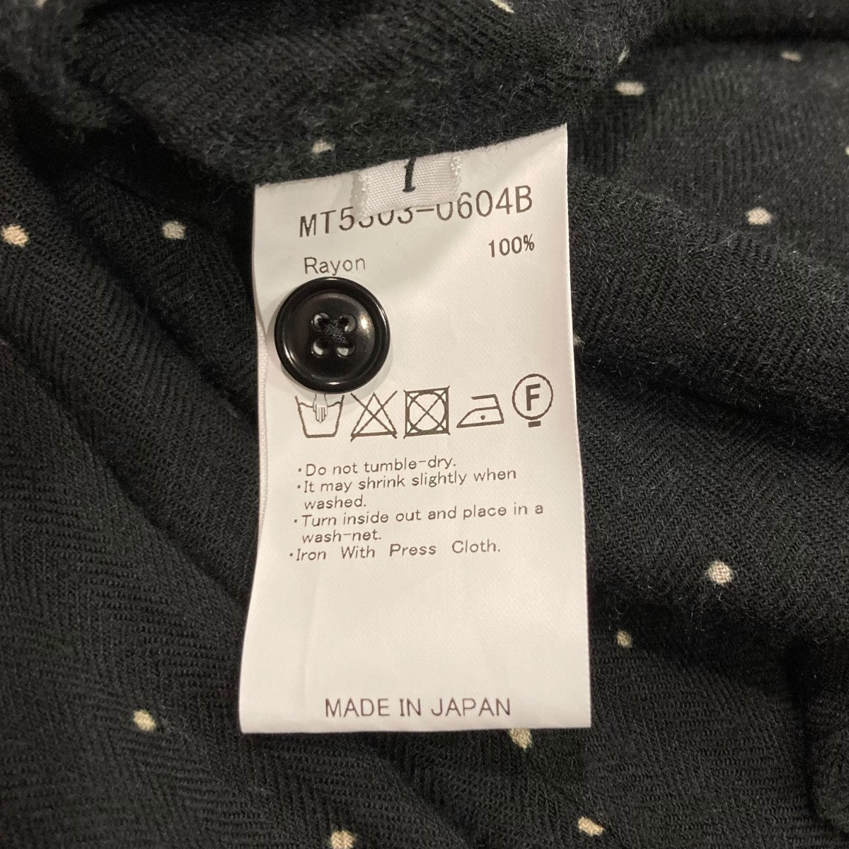 25AWOP COLLLAR SHIRTS DOTSドットオープンカラーレーヨンシャツMT5303-0604B