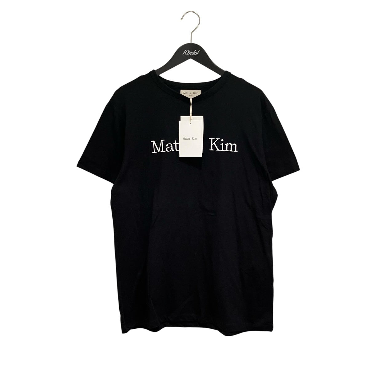 Matin Kim(マーティンキム) ロゴ刺繍Tシャツ ブラック サイズ F