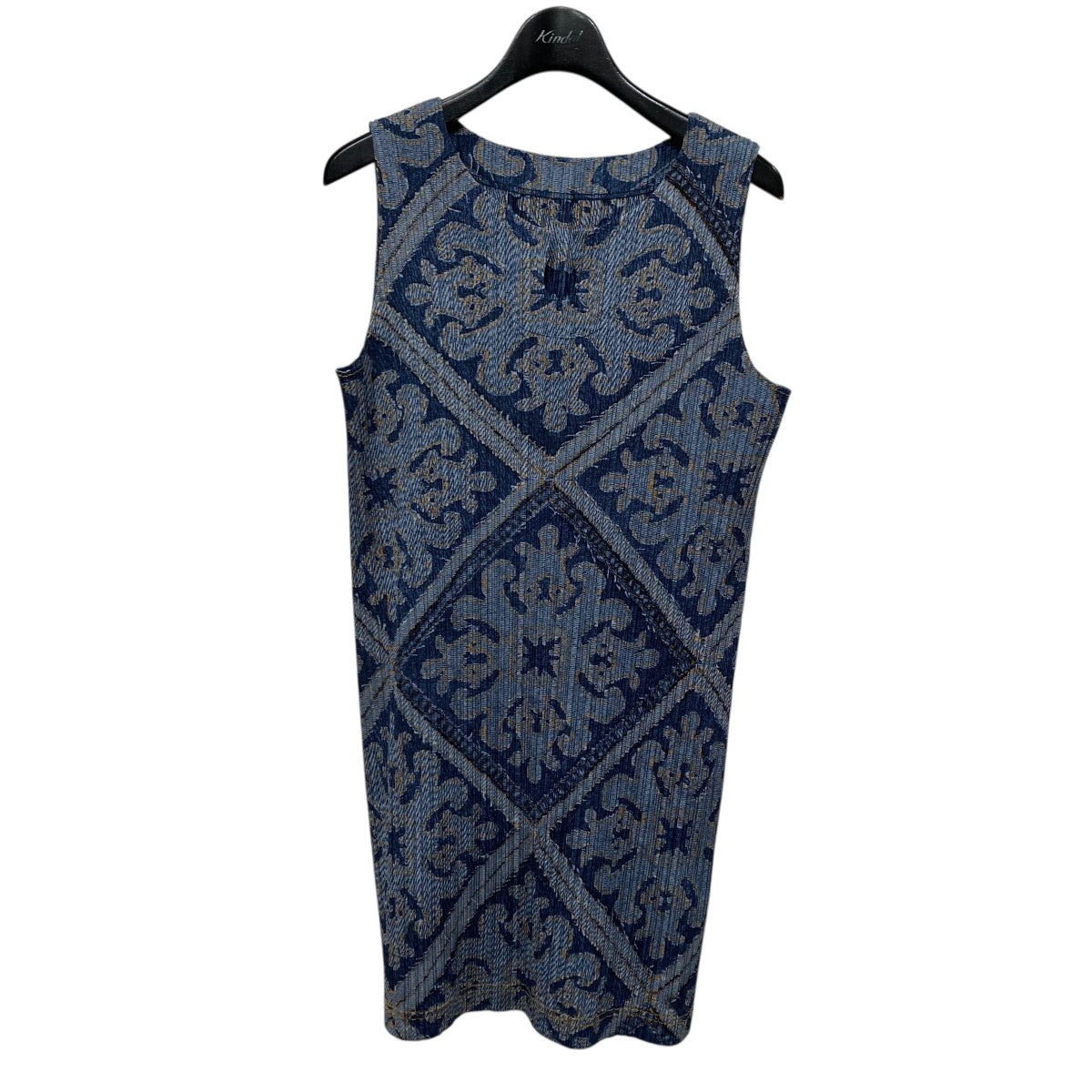 PLEATS PLEASE デニム転写 ノースリーブワンピース プリーツプリーズ PLEATS PLEASE(プリーツプリーズ) デニム転写プリーツワンピースPP91