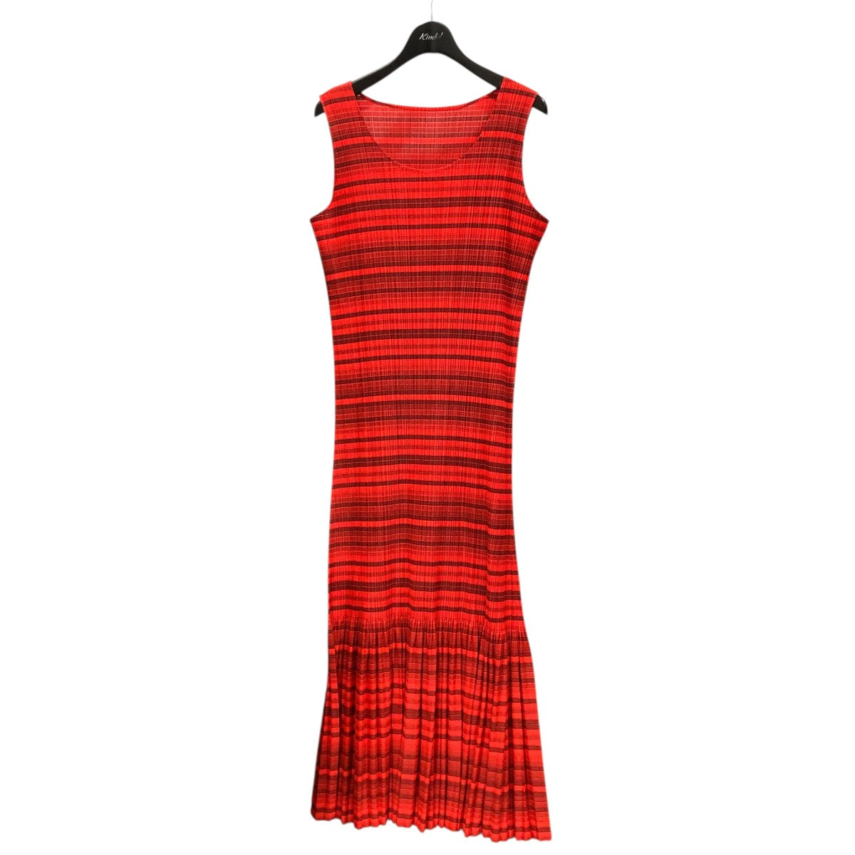 ボーダープリーツノースリーブワンピースPP81-JH576