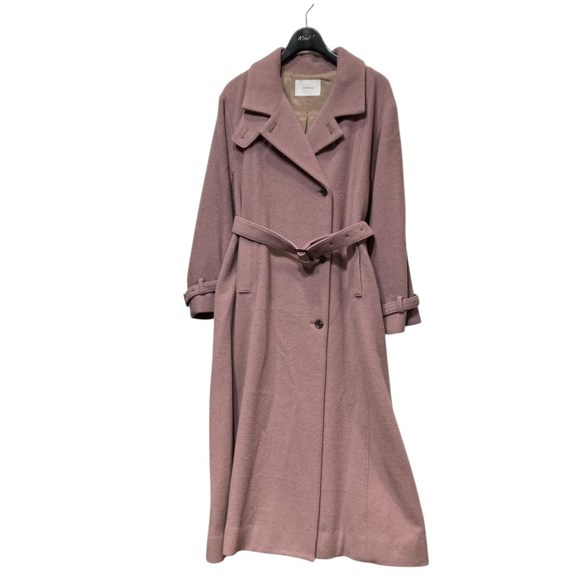 コヒナ　cohina バックフレアチェスターコート　ダスティピンク 2wayカラーバックフレアウールコート-short & regular | 小柄・低身長