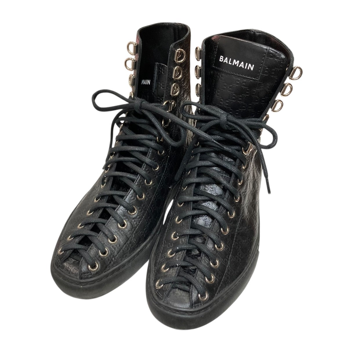 BALMAIN(バルマン) レザーハイカットスニーカー ブラック サイズ 42