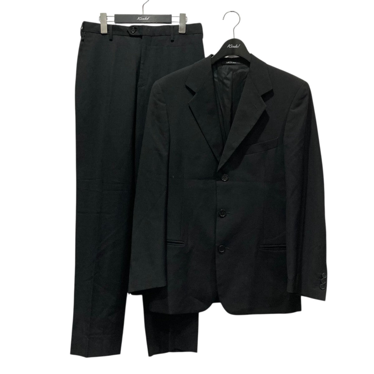 極美品 現行タグ ジョルジオアルマーニ セットアップスーツ ブラック 44 極美品 現行タグ ジョルジオアルマーニ セットアップスーツ ブラック