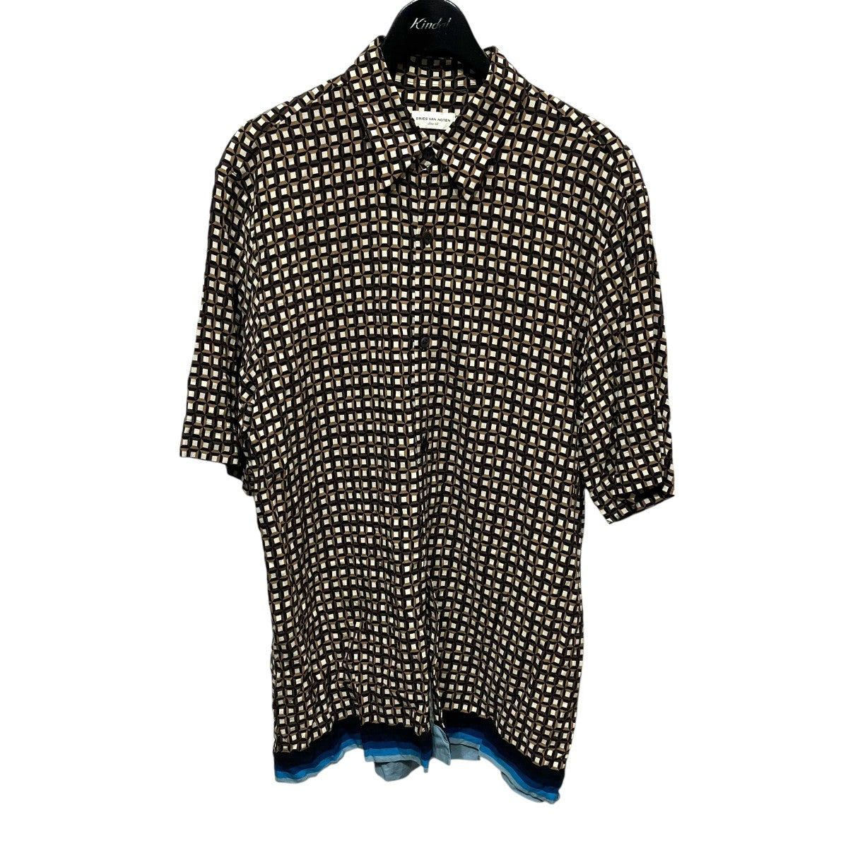 DRIES VAN NOTEN(ドリスヴァンノッテン) 総柄半袖シャツ ブラウン