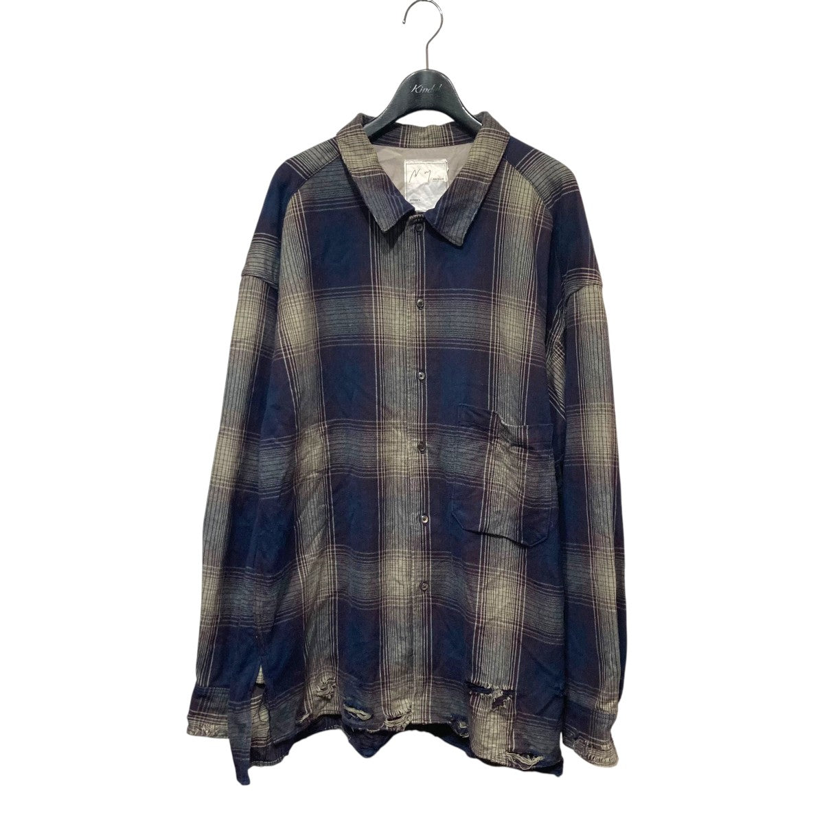 DAMAGED FLANNEL CHECK SHIRTダメージ加工フランネルチェックシャツANC-SH21