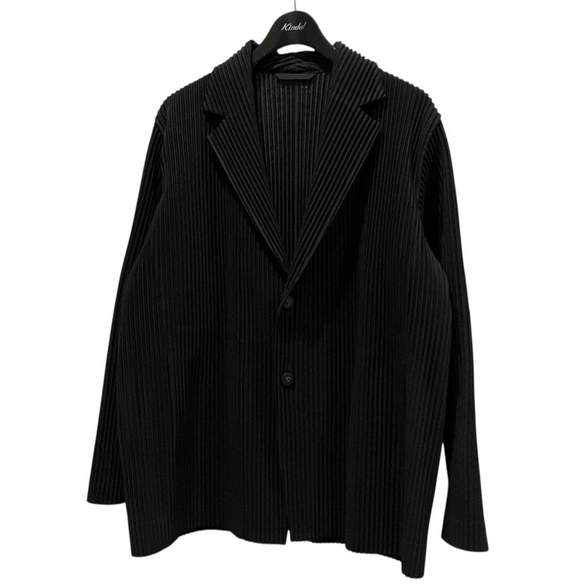 テーラードジャケット プリーツ MIYAKE ISSEY サイズS 墨黒M位 プリーツダブルボタンジャケット MIYAKE イッセイミヤケISSEY ブラック ジャケット・アウター