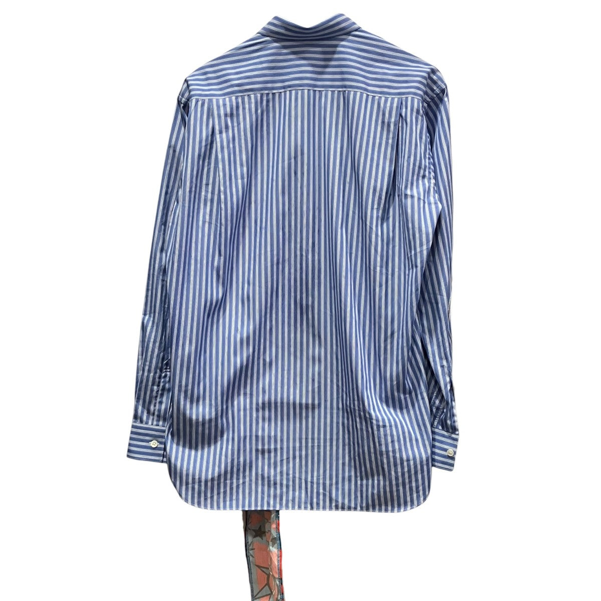 yarn dyed cotton stripe x cotton poplin print4連ジップシャツFP-B012