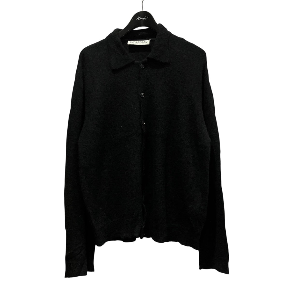 【ほぼ新品】OUR LEGACY アルパカ混 カーディガン 黒 48 OUR LEGACY(アワーレガシー) EVENING POLOアルパカ混カーディガン