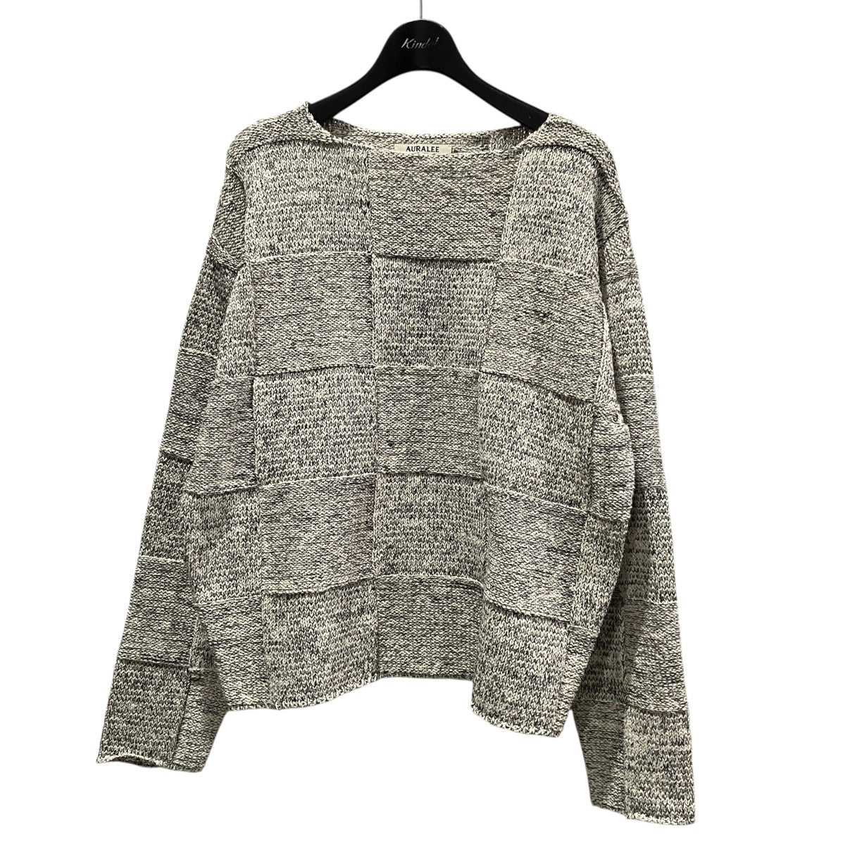 AURALEE(オーラリー) STRUCTURED COTTON LINEN PANEL KNIT BOAT NECK