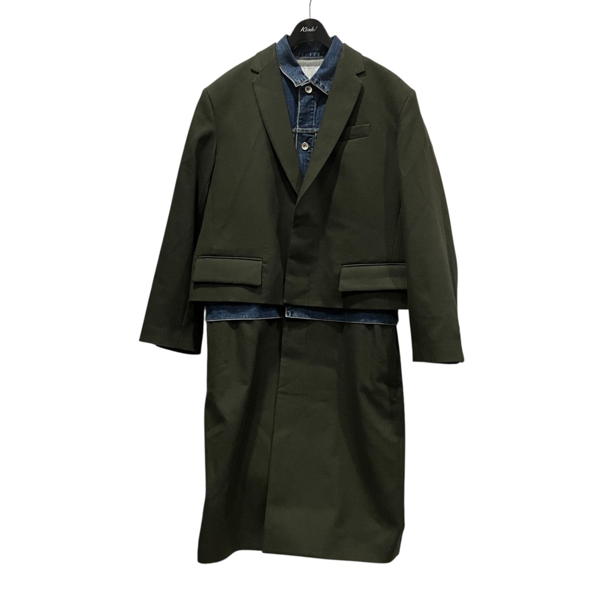 sacai(サカイ) Wool Flannel x Denim Coatデニムジャケットドッキング
