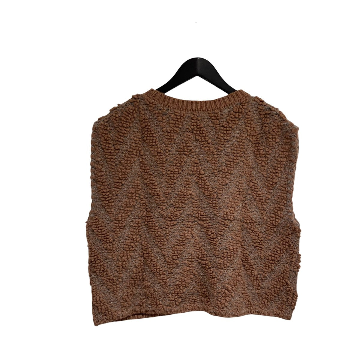 JACQUARD KNIT NO SLEEVE PULLOVERウールボアベスト8618-299-0070