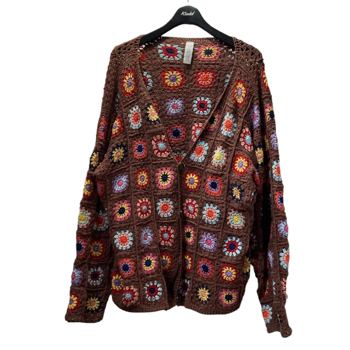 Niche．(ニッチ) INDUSTRIAL HINDUSTAN CROCHET CARDIGAN COLORFUL ブラウン×レッド サイズ  12｜【公式】カインドオルオンライン ブランド古着・中古通販【kindal】