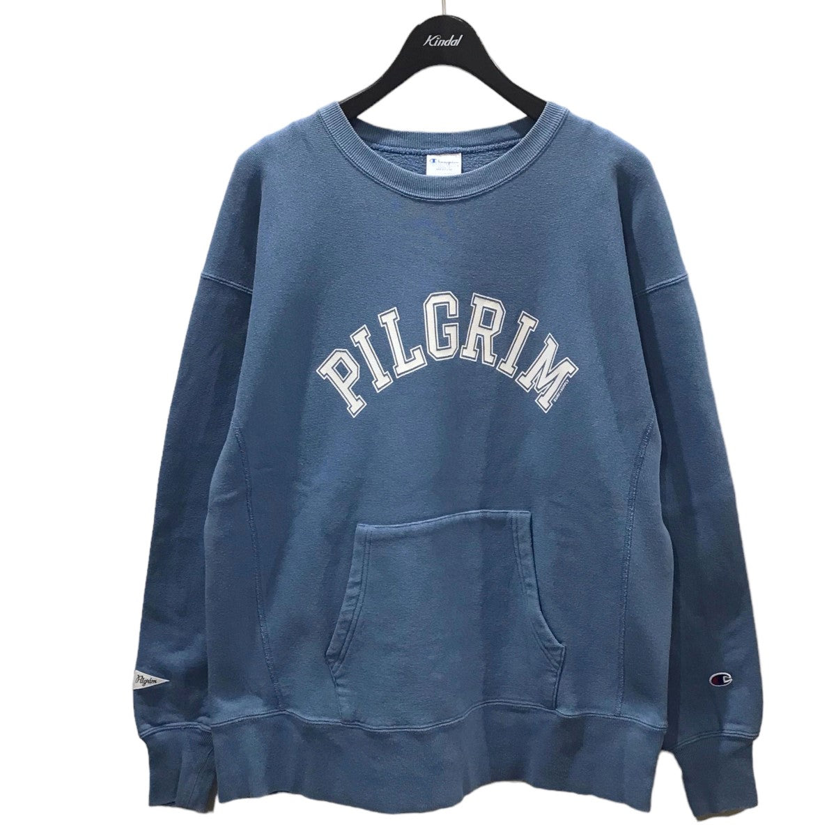 Champion×Pilgrim Surf+Supply ウォッシュ加工スウェットトレーナー Reverse Weave Crew Neck  Sweatshirt リバースウィーブ クルーネックスウェットシャツ C8-W013 C8-W013 ブルー サイズ  M｜【公式】カインドオルオンライン ...