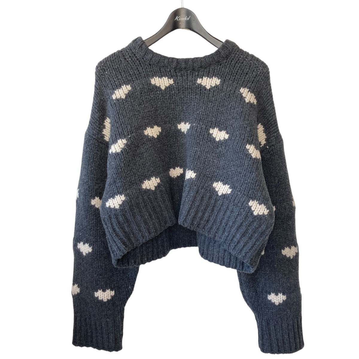 NKNIT(ンニット) ハート柄ニットセーターNKNIT22AW-009-1 NKNIT22AW-009-1 グレー、アイボリー サイズ  フリーサイズ｜【公式】カインドオルオンライン ブランド古着・中古通販【kindal】