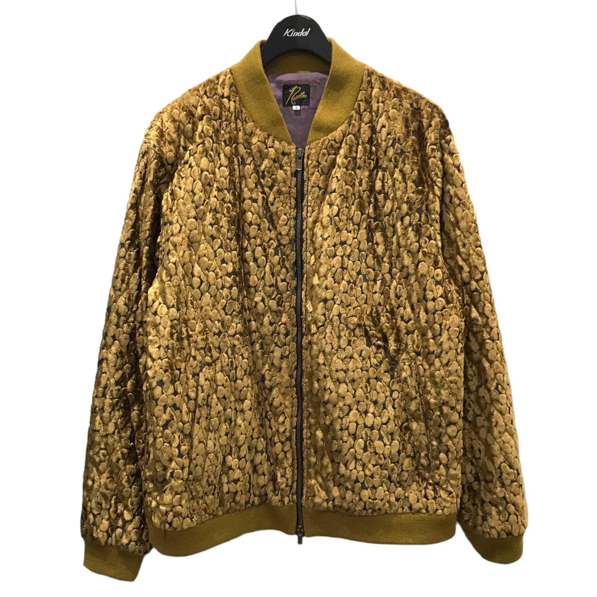 Needles(ニードルス) 22AW ジップアップジャケット B．B． Jacket - Burnout Velvet Quilted  BBジャケット バーンアウトベルベッド LQ126 LQ126 マスタード サイズ S｜【公式】カインドオルオンライン  ブランド古着・中古通販【kindal】