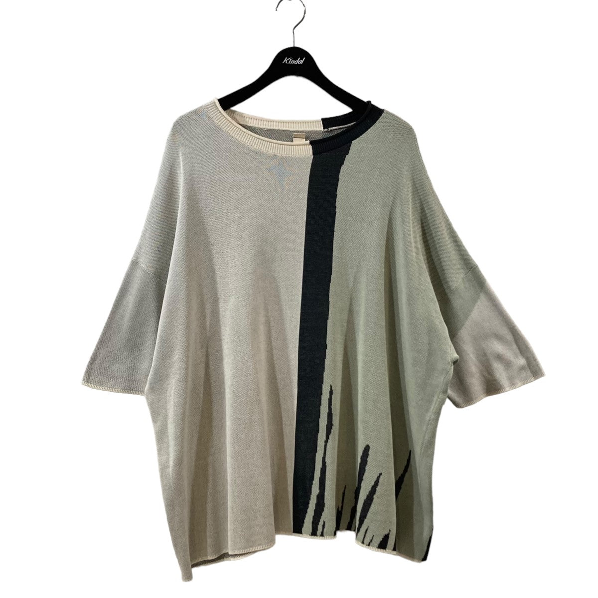 SHINYA KOZUKA(シンヤコヅカ) ABSTRACT KNIT TEE ジャガード半袖ニットTシャツ 2201SK57 2201SK57  アイボリー×グリーン サイズ ワンサイズ｜【公式】カインドオルオンライン ブランド古着・中古通販【kindal】