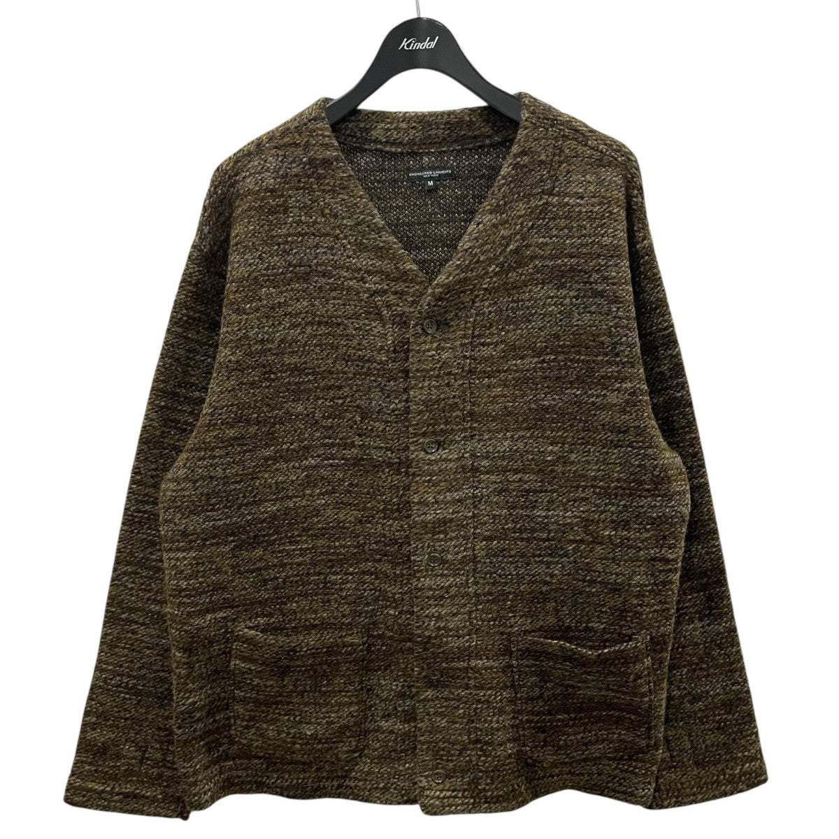カインドオルオンライン Vネックニットカーディガン Knit Cardigan - Poly Wool Melange Knit ポリウール メランジニット NQ092 古着・中古-1枚目のアイテム画像