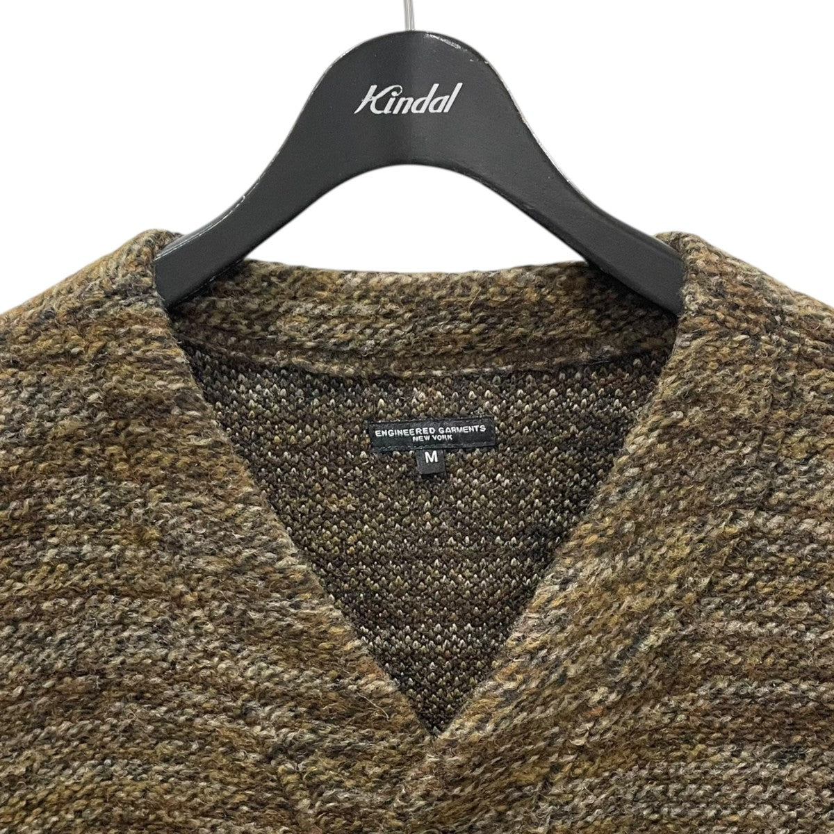 カインドオルオンライン Vネックニットカーディガン Knit Cardigan - Poly Wool Melange Knit ポリウール メランジニット NQ092 古着・中古-3枚目のアイテム画像
