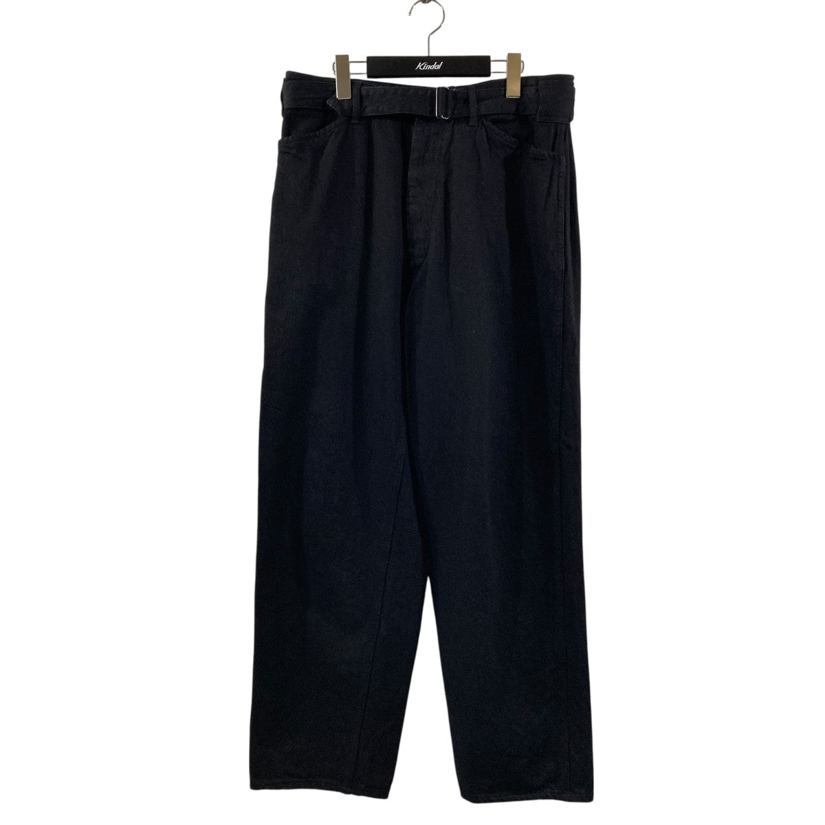COMOLI 23SS デニムベルテッドパンツ X01-03001 ブラック2 COMOLI(コモリ) 23SSデニム ベルテッドパンツデニムパンツX01-03001