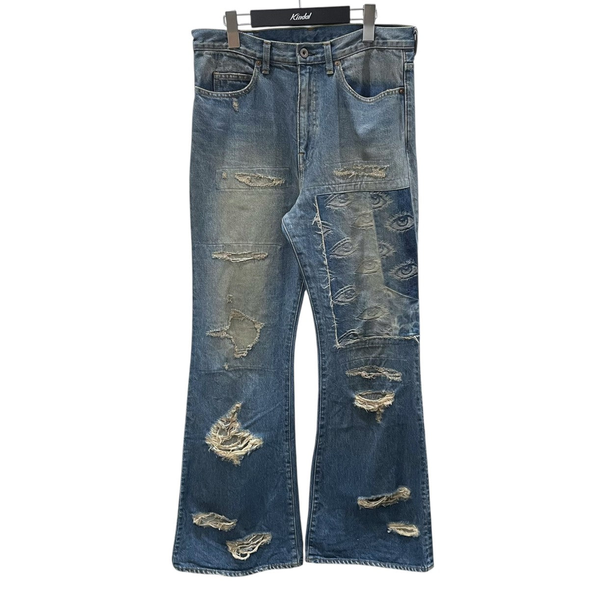 KAPITAL(キャピタル) ダメージ加工フレアデニムパンツ 14oz