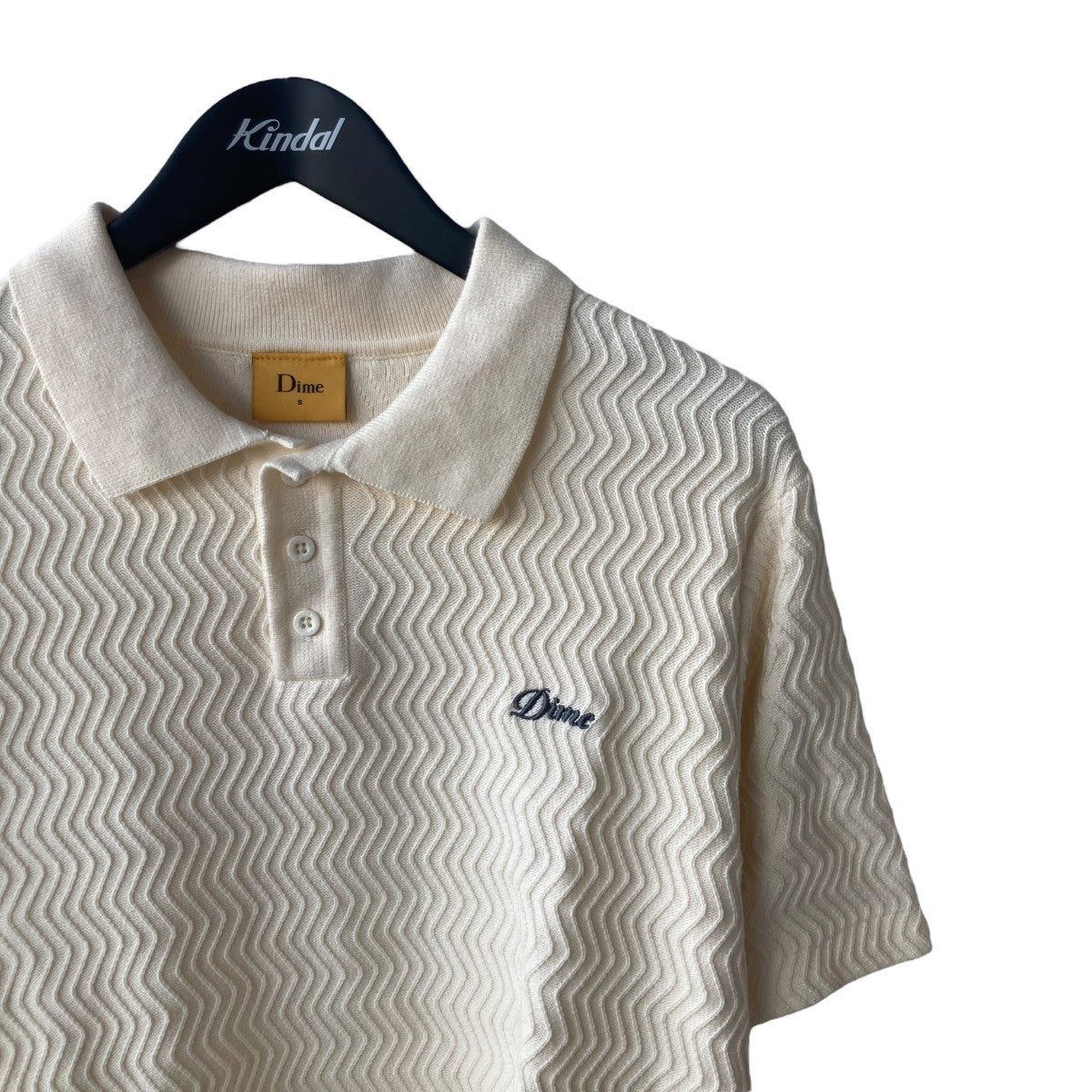Wave Cable Knit Polo半袖ポロシャツDIMESP248CRE