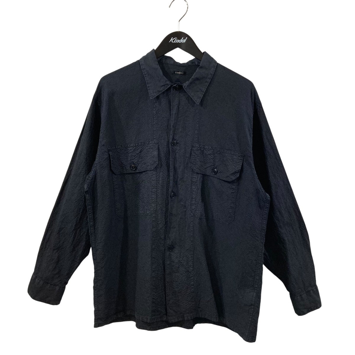 COMOLI ダークネイビー バンドカラーシャツ COMOLI コモリ バンドカラーシャツ（navy）Size2｜Yahoo!フリマ