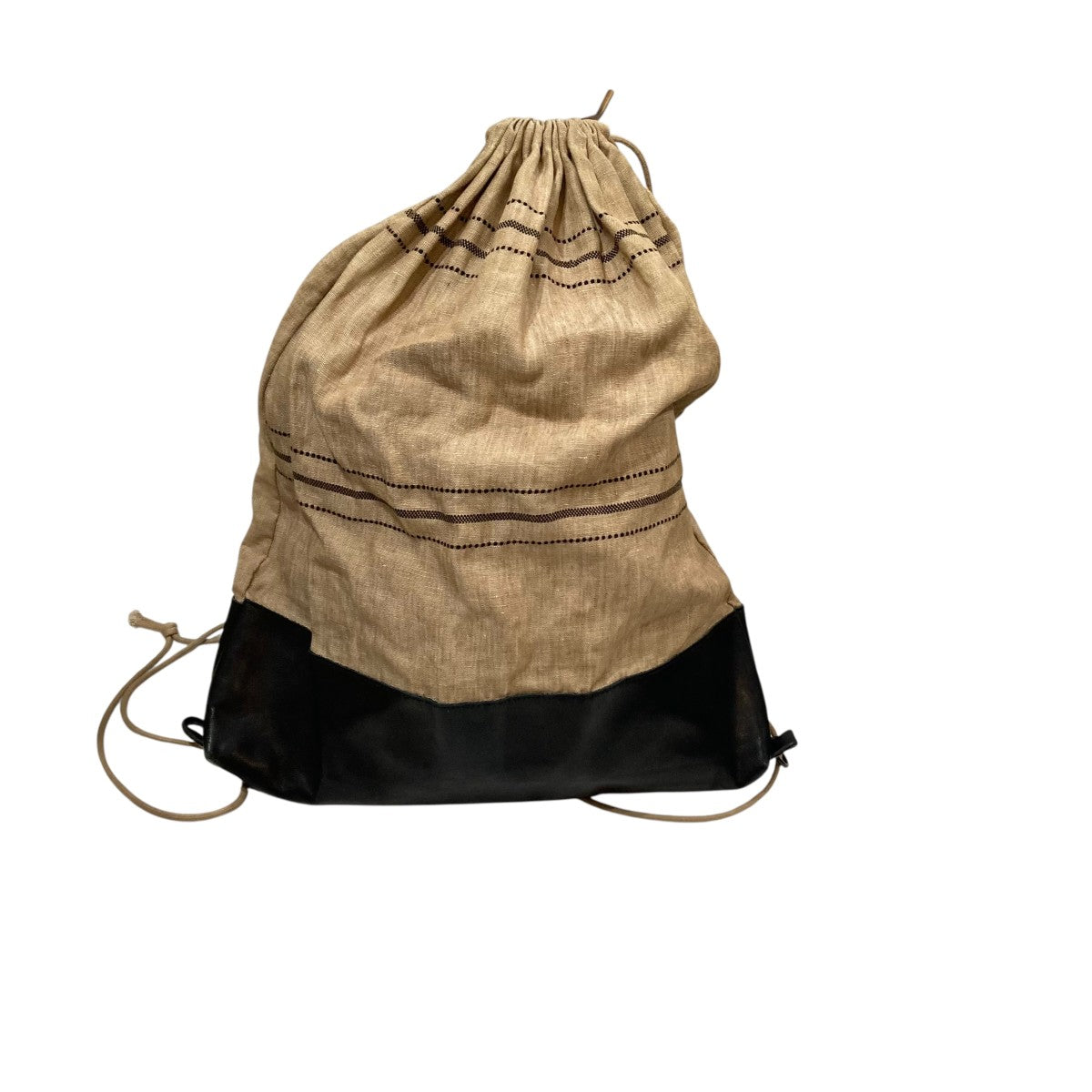 SUNSEA Bangladesh w/耳Linen Knapsack 22ss SUNSEA(サンシー) w 耳 LINEN KNAPSACKナップサック ベージュ
