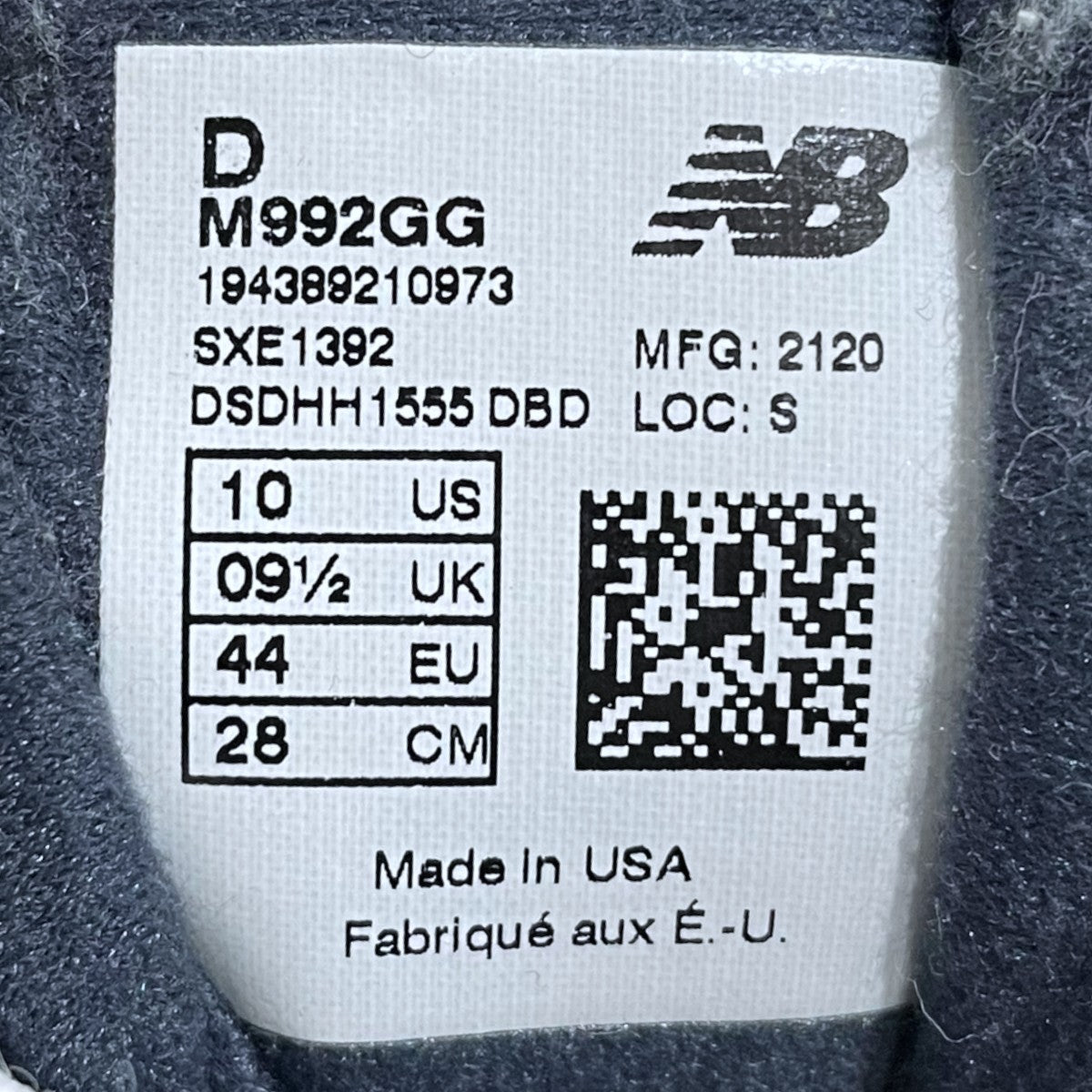 NEW BALANCE スニーカー M992GG MADE IN USA 古着・中古-9枚目のアイテム画像
