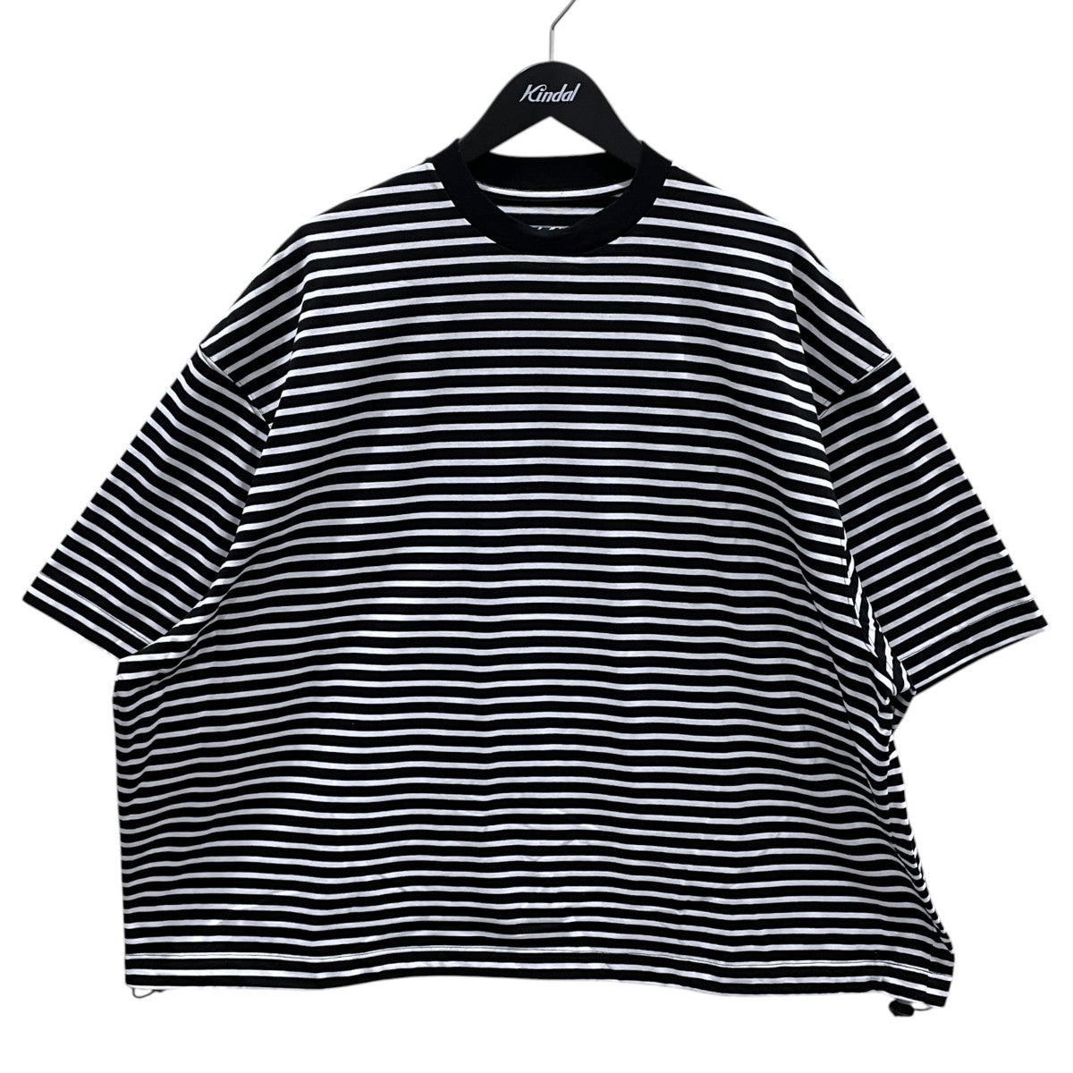 ストライプ柄裾ドローコードTシャツ BALLOON STRIPES T SHIRT バルーン ストライプテイーシャツ